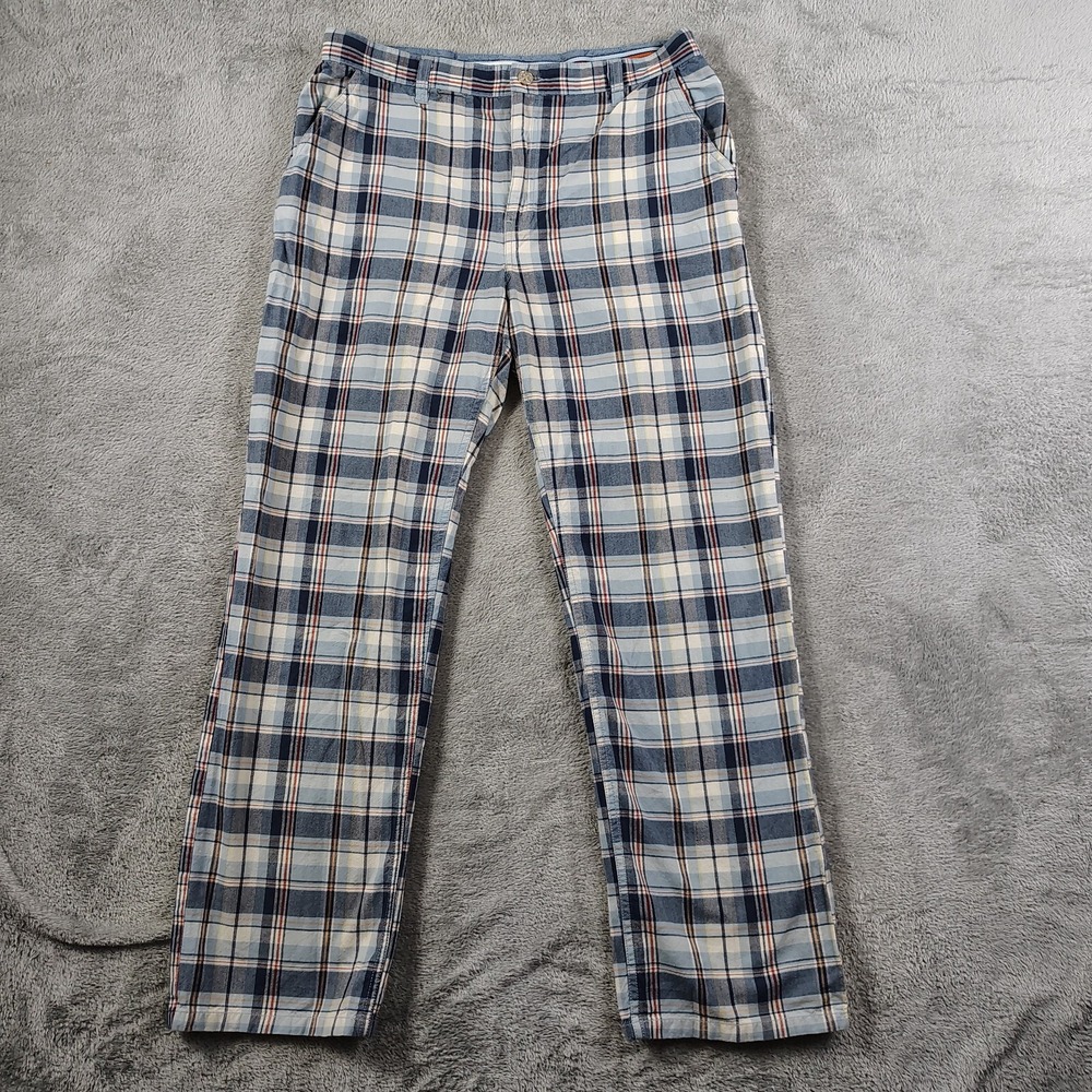 VTG Y2K Tommy Hilfiger Pants Women 12 Skater Mid Rise Straight Leg Golf PlaiD